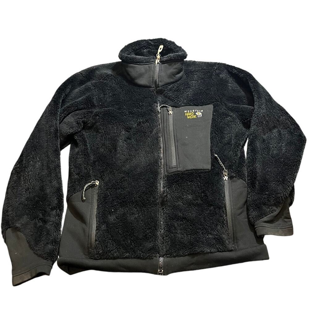 Vintage Mountain Hardwear Monkey Womens Fleece Jacket Size Medium Black Hiking